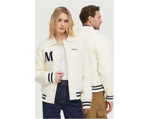 The Mercer Brand jacheta de bumbac culoarea bej, de tranzitie