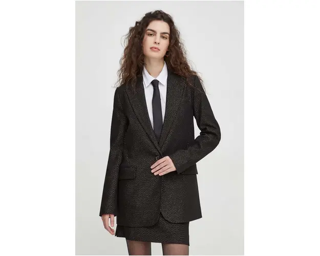 Bruuns Bazaar sacou culoarea negru, desfacut, modelator