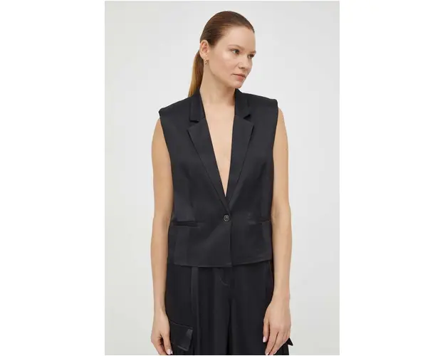 Herskind vesta culoarea negru, un singur rand de nasturi