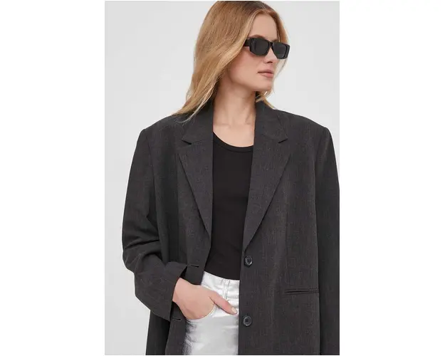 Dkny sacou culoarea gri, un singur rand de nasturi, neted