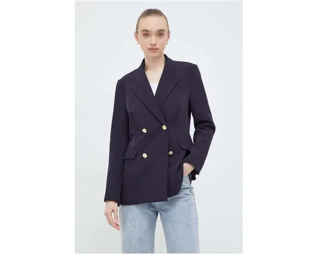 Bruuns Bazaar sacou culoarea albastru marin, un singur rand de nasturi