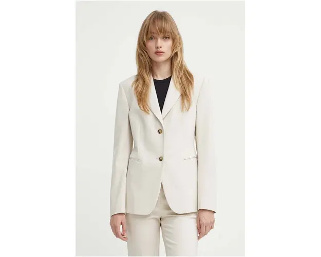 Tiger Of Sweden sacou Ylja culoarea bej, un singur rand de nasturi, neted, S69302091