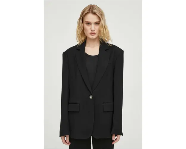 Day Birger et Mikkelsen sacou culoarea negru, un singur rand de nasturi, neted