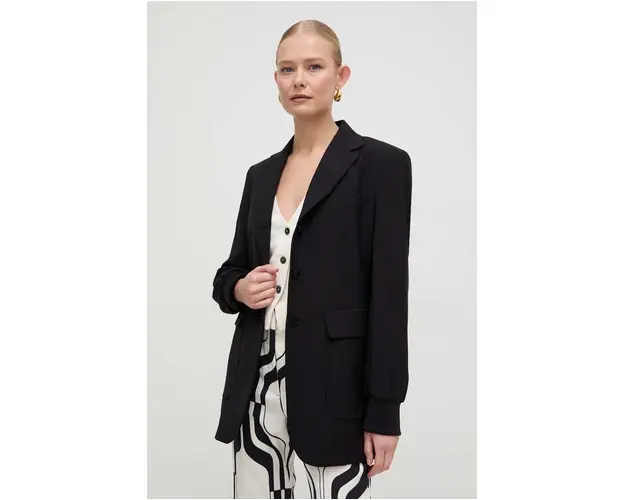 Weekend Max Mara geaca de lana culoarea negru, un singur rand de nasturi, uni 2415040000000