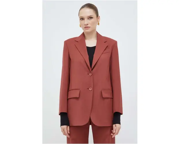 Weekend Max Mara geaca de lana culoarea rosu, un singur rand de nasturi, uni 2415040000000