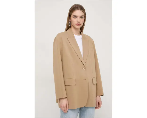 Weekend Max Mara sacou culoarea bej, un singur rand de nasturi, uni 2415910000000