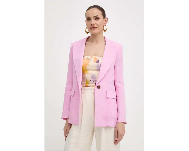 Marella sacou de in culoarea roz, un singur rand de nasturi, neted, 2413041094200