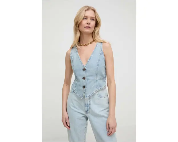 Marella vesta jeans un singur rand de nasturi 2413150000000