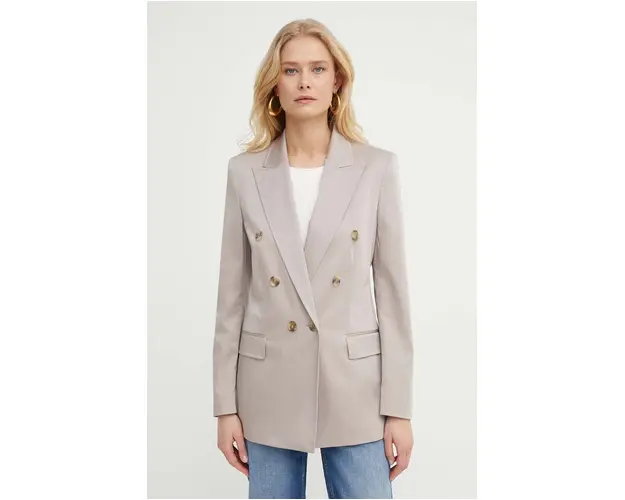 BOSS sacou culoarea bej, cu doua randuri de nasturi, uni, 50511958