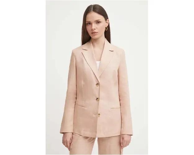 United Colors of Benetton sacou de in culoarea roz, un singur rand de nasturi, neted