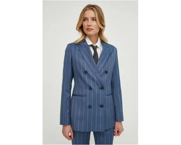 Sisley blazer din amestec de in cu doua randuri de nasturi, modelator