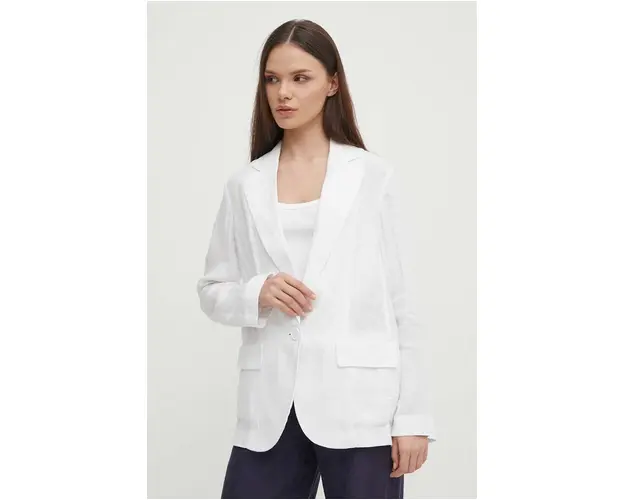 Sisley sacou de in culoarea alb, un singur rand de nasturi, neted