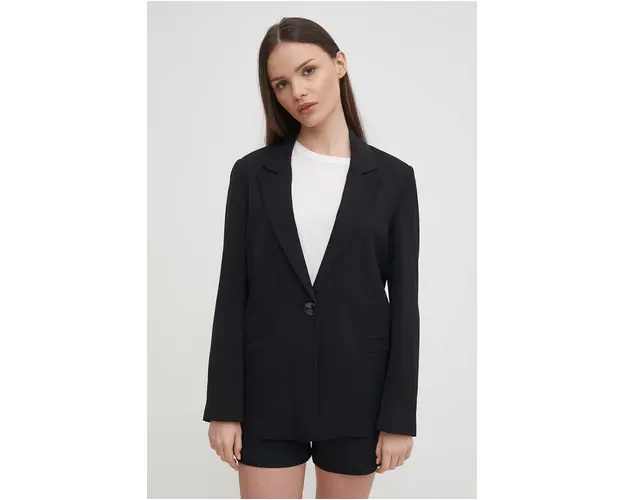 Sisley sacou culoarea negru, un singur rand de nasturi, neted