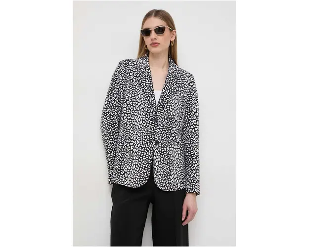 MICHAEL Michael Kors sacou culoarea negru, un singur rand de nasturi, modelator