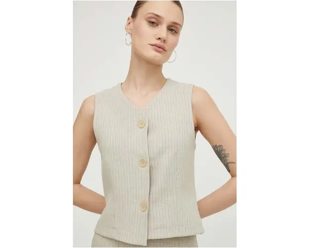 Lovechild vesta culoarea bej, un singur rand de nasturi 24-2-945-2020