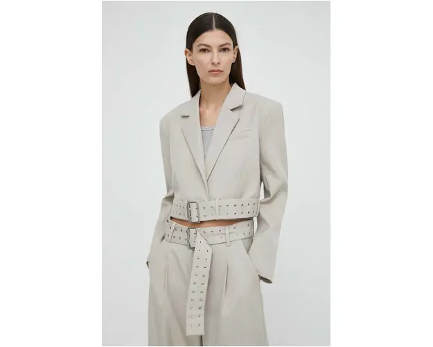 Gestuz sacou culoarea gri, un singur rand de nasturi, uni, 10908857