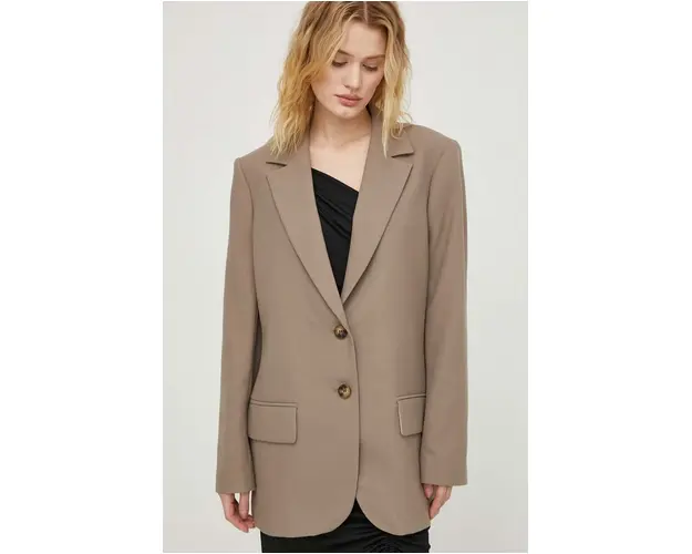 Won Hundred sacou culoarea maro, un singur rand de nasturi, uni 2828-14199