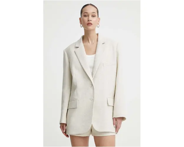 IRO blazer din amestec de in culoarea bej, oversize, neted