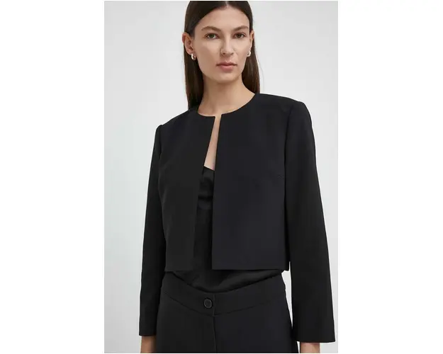 Theory sacou culoarea negru, desfacut, neted