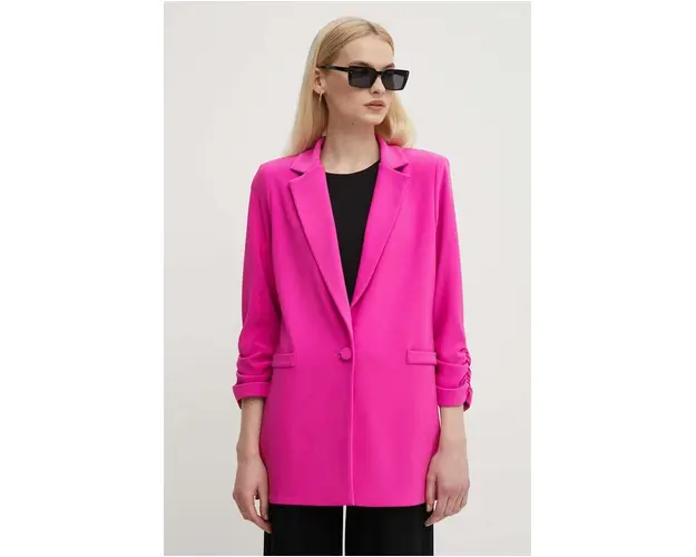 Joseph Ribkoff sacou culoarea roz, un singur rand de nasturi, neted, 241031