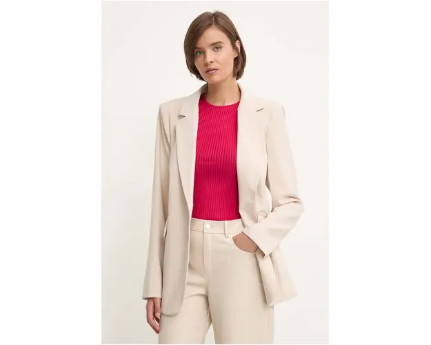 Sandro Ferrone sacou culoarea bej, un singur rand de nasturi, neted, SFS18XBDALTROVE