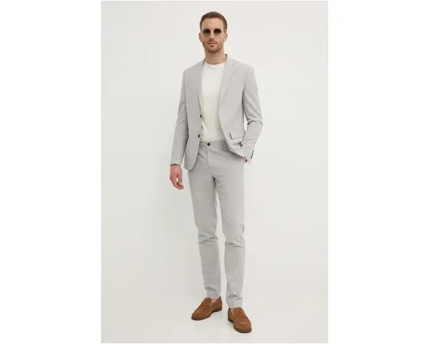 Lindbergh costum barbati, culoarea gri, neted