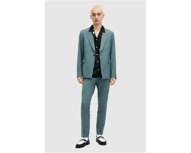 AllSaints sacou din lana MOAD BLAZER culoarea turcoaz, MJ553Z