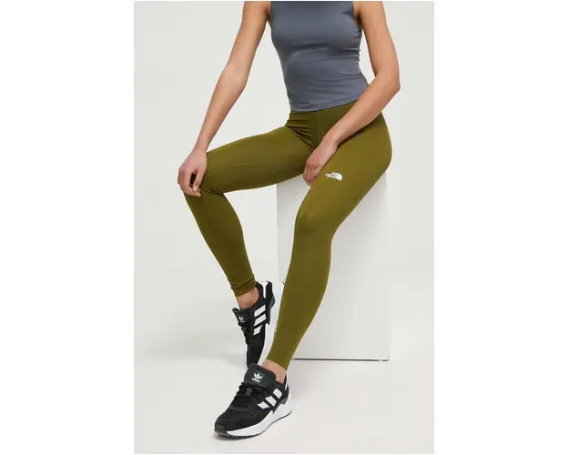The North Face leggins sport Flex femei, culoarea verde, neted
