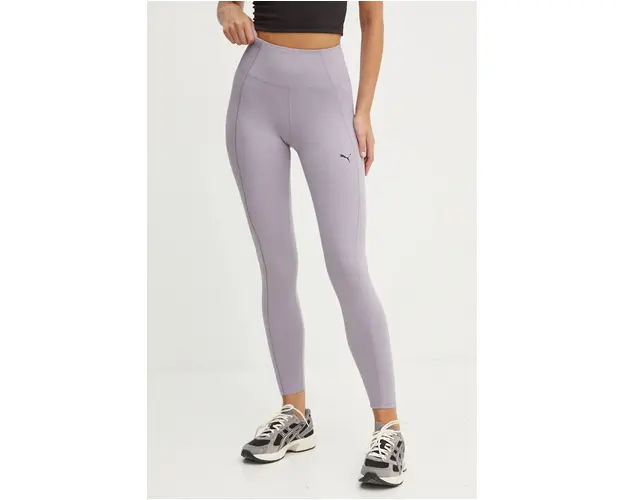 Puma jambiere de yoga STUDIO FOUNDATION culoarea violet, neted, 524847