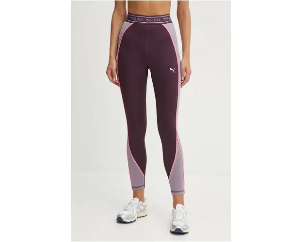 Puma leggins de antrenament Fit culoarea bordo, modelator, 525027