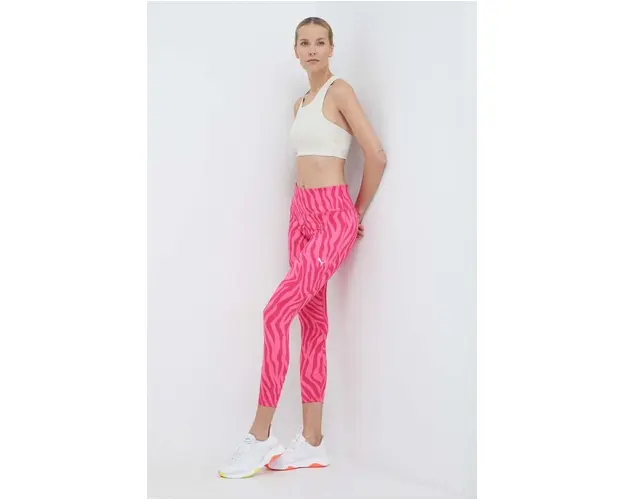 Puma leggins de antrenament Favourite culoarea roz, cu model, 525086