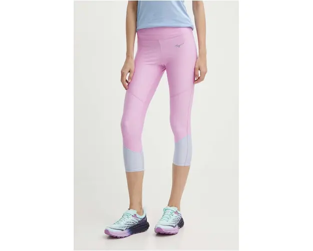Mizuno leggins de alergare Impulse Core culoarea roz, modelator, J2GBB207