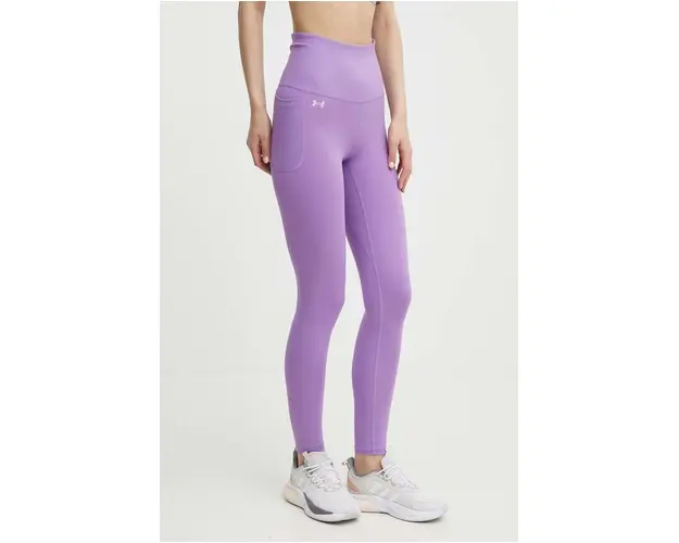 Under Armour leggins de antrenament Motion culoarea violet, neted