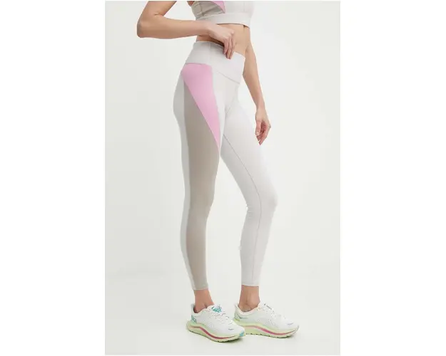 Reebok leggins de antrenament Lux Contour culoarea bej, modelator, 100076150