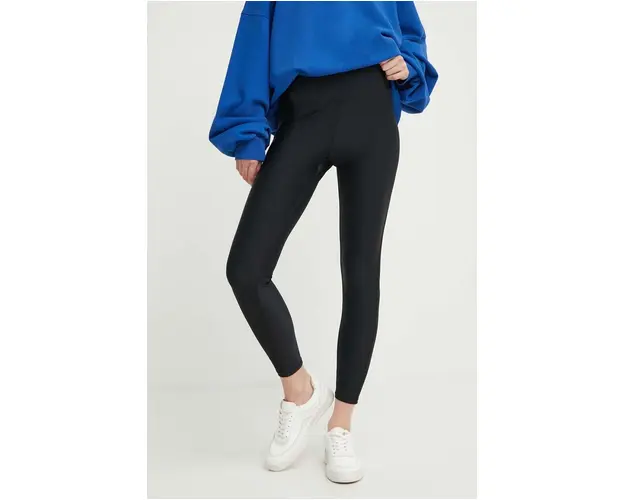 Rotate pantaloni femei, culoarea negru, neted