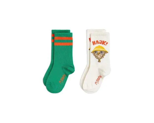 Mini Rodini sosete copii 2-pack 2-pack Hike culoarea verde