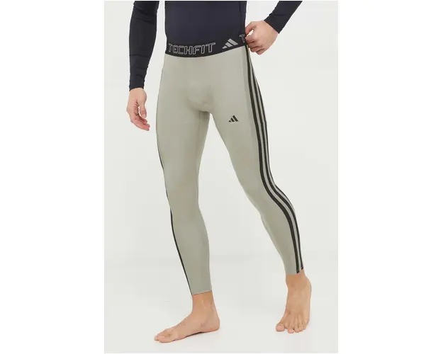 adidas Performance colanti de antrenament Techfit culoarea verde, cu imprimeu IR5711