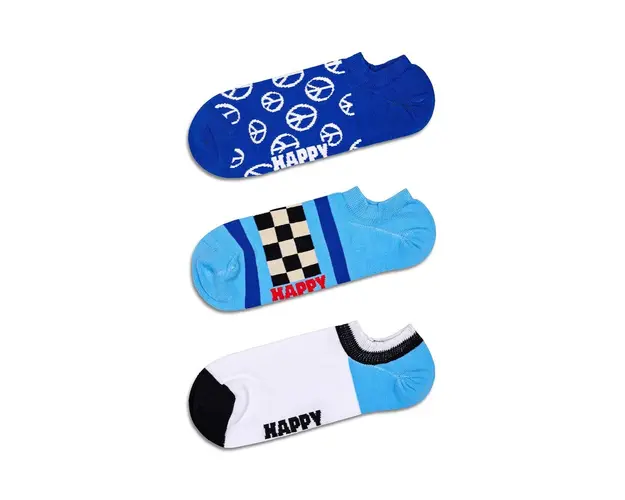 Happy Socks sosete Blue Peace No Show Socks 3-pack