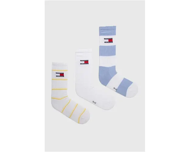 Tommy Jeans sosete 3-pack culoarea alb, 701228094