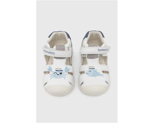 Biomecanics sandale din piele pentru copii culoarea alb