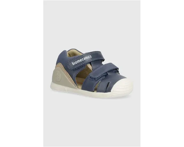 Biomecanics sandale din piele pentru copii culoarea albastru marin