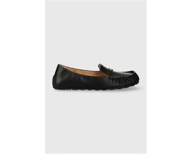 Coach mocasini de piele Ronnie femei, culoarea negru, cu toc plat, CP918