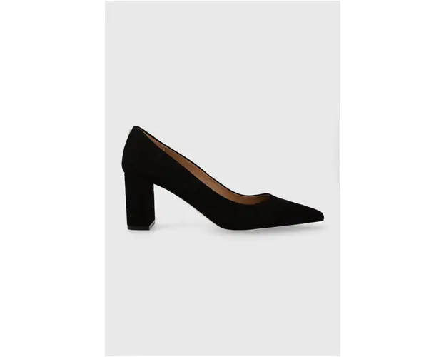BOSS tocuri din piele intoarsa Janet culoarea negru, cu toc drept, 50512898