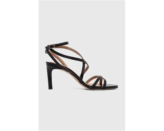 BOSS sandale de piele Janet culoarea negru, 50512942