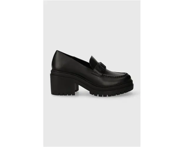 MICHAEL Michael Kors mocasini de piele Rocco femei, culoarea negru, cu platforma, 40H3RCMP1L