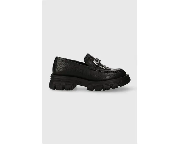Karl Lagerfeld mocasini de piele PRECINCT femei, culoarea negru, cu platforma, KL43824