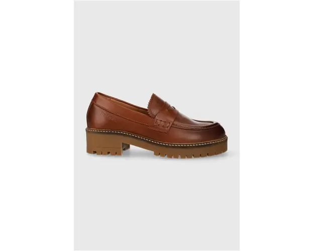 Barbour mocasini de piele Norma femei, culoarea maro, cu platforma, LFO0672TA51