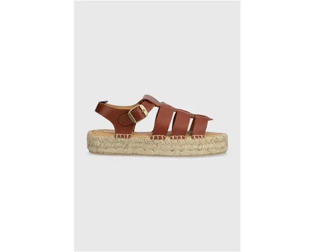 Barbour sandale de piele Paloma femei, culoarea maro, cu platforma, LFO0703TA32