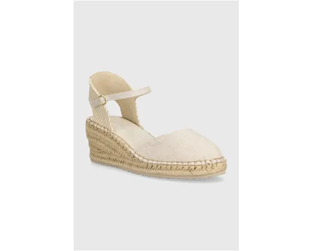 Gant espadrile Luliza culoarea bej, toc pana, 28568614.G22