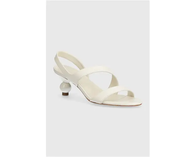 Weekend Max Mara sandale de piele Zigano culoarea bej, 2415521015600